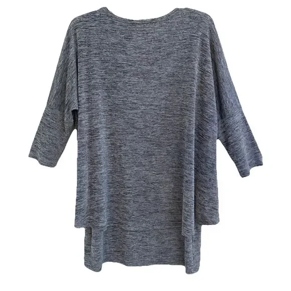 Joseph Ribkoff LDS Tunic Womens Sz 12 Silver Modal Layered V-Neck Lagenlook - Picture 7 of 13